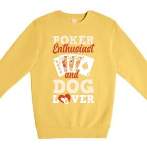 Poker Enthusiast And Dog Lover Funny Poker Player Poker Premium Premium Crewneck Sweatshirt