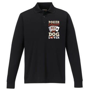 Poker Enthusiast And Dog Lover Funny Poker Player Poker Premium Performance Long Sleeve Polo