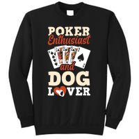 Poker Enthusiast And Dog Lover Funny Poker Player Poker Premium Sweatshirt