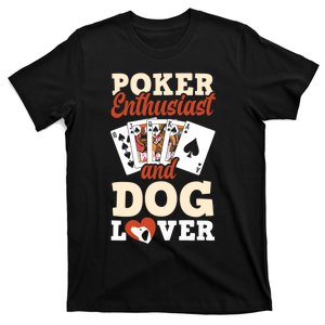 Poker Enthusiast And Dog Lover Funny Poker Player Poker Premium T-Shirt