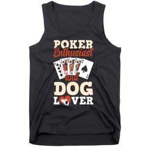 Poker Enthusiast And Dog Lover Funny Poker Player Poker Premium Tank Top