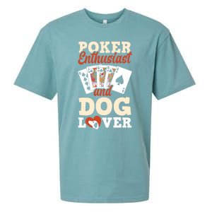 Poker Enthusiast And Dog Lover Funny Poker Player Poker Premium Sueded Cloud Jersey T-Shirt