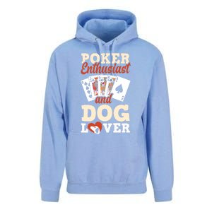 Poker Enthusiast And Dog Lover Funny Poker Player Poker Premium Unisex Surf Hoodie