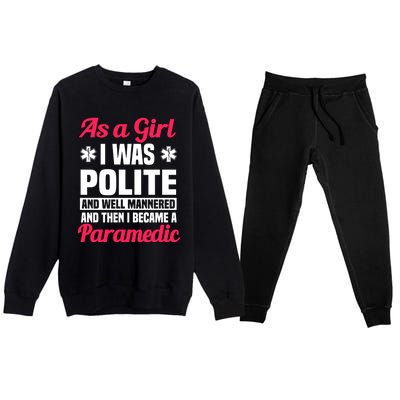 Paramedic Emt Attendant Emergency Medical Technician Meaningful Gift Premium Crewneck Sweatsuit Set