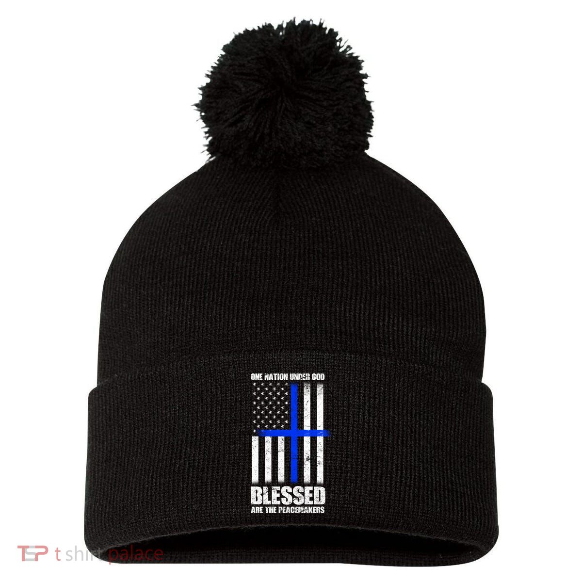 Blessed Are The Peacemakers Pom Pom 12in Knit Beanie