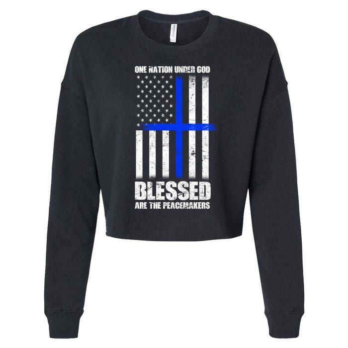 Blessed Are The Peacemakers Cropped Pullover Crew