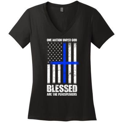 Blessed Are The Peacemakers Women's V-Neck T-Shirt
