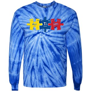 Periodic Elet Autism Puzzle Autism Awareness Gift Tie-Dye Long Sleeve Shirt