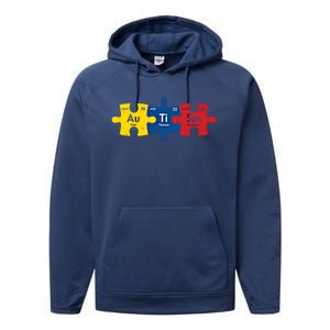 Periodic Elet Autism Puzzle Autism Awareness Gift Performance Fleece Hoodie