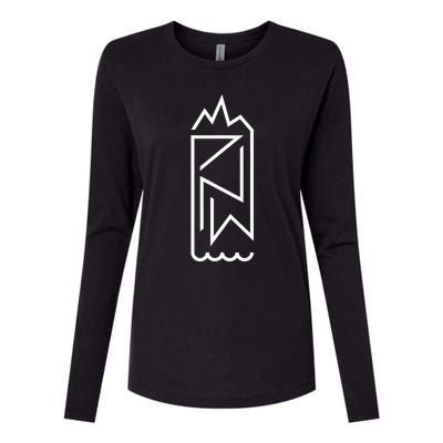 Pnw Earth And Water Minimal – Cascadia Pacific Northwest Womens Cotton Relaxed Long Sleeve T-Shirt