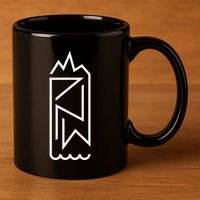 Pnw Earth And Water Minimal – Cascadia Pacific Northwest 11oz C Handle Ceramic Mug