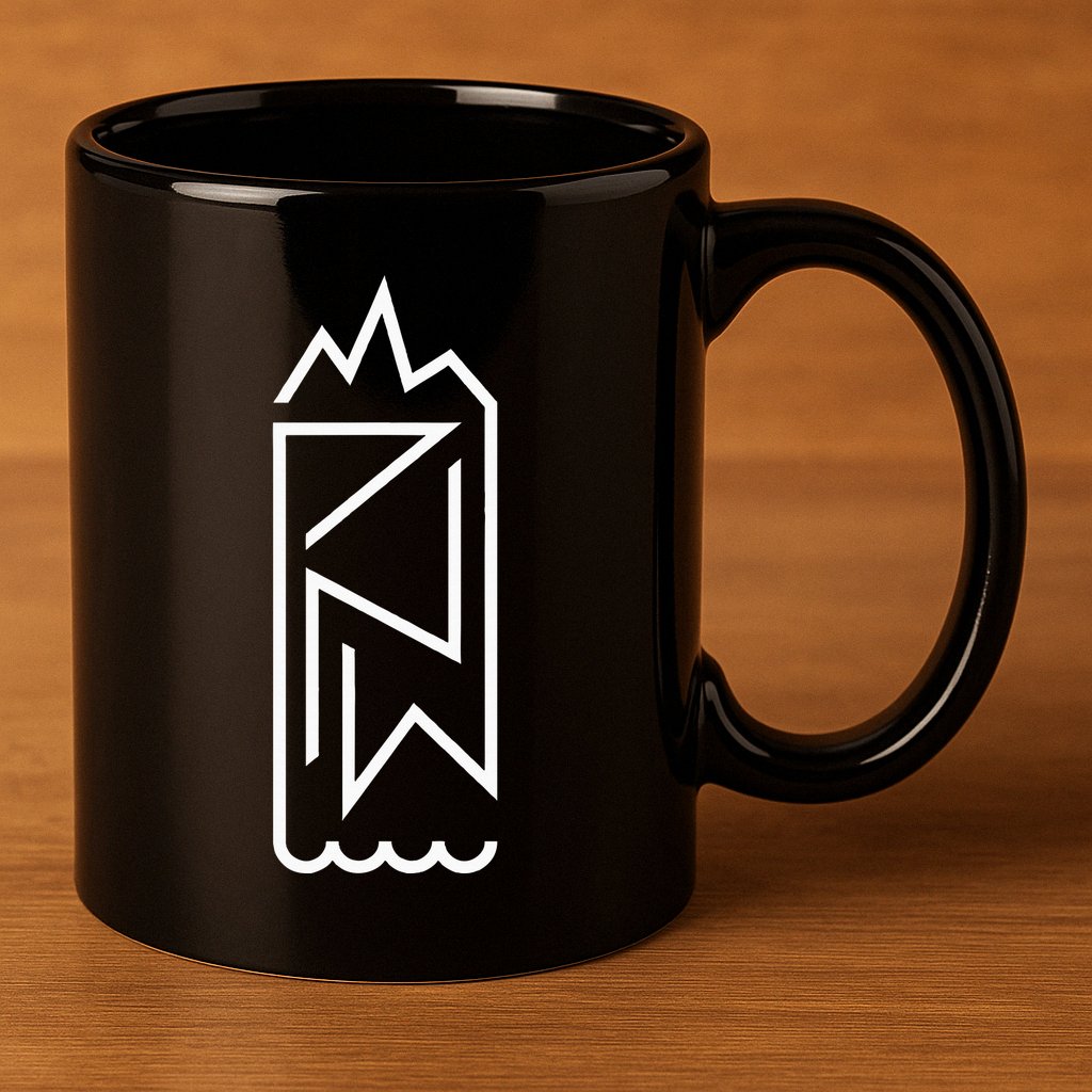 Pnw Earth And Water Minimal – Cascadia Pacific Northwest 11oz C Handle Ceramic Mug