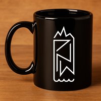 Pnw Earth And Water Minimal – Cascadia Pacific Northwest 11oz C Handle Ceramic Mug