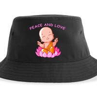 Peace And Love Buddha  Sustainable Bucket Hat