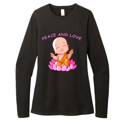 Peace And Love Buddha  Womens CVC Long Sleeve Shirt