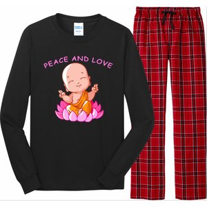 Peace And Love Buddha  Long Sleeve Pajama Set