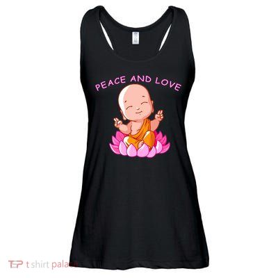 Peace And Love Buddha  Ladies Essential Flowy Tank