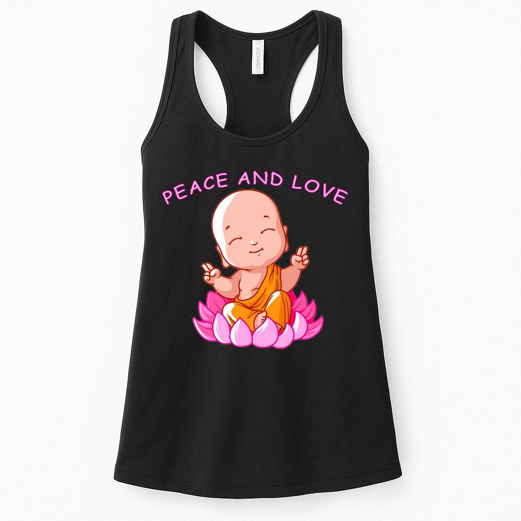 Peace And Love Buddha  Womens Tank Top