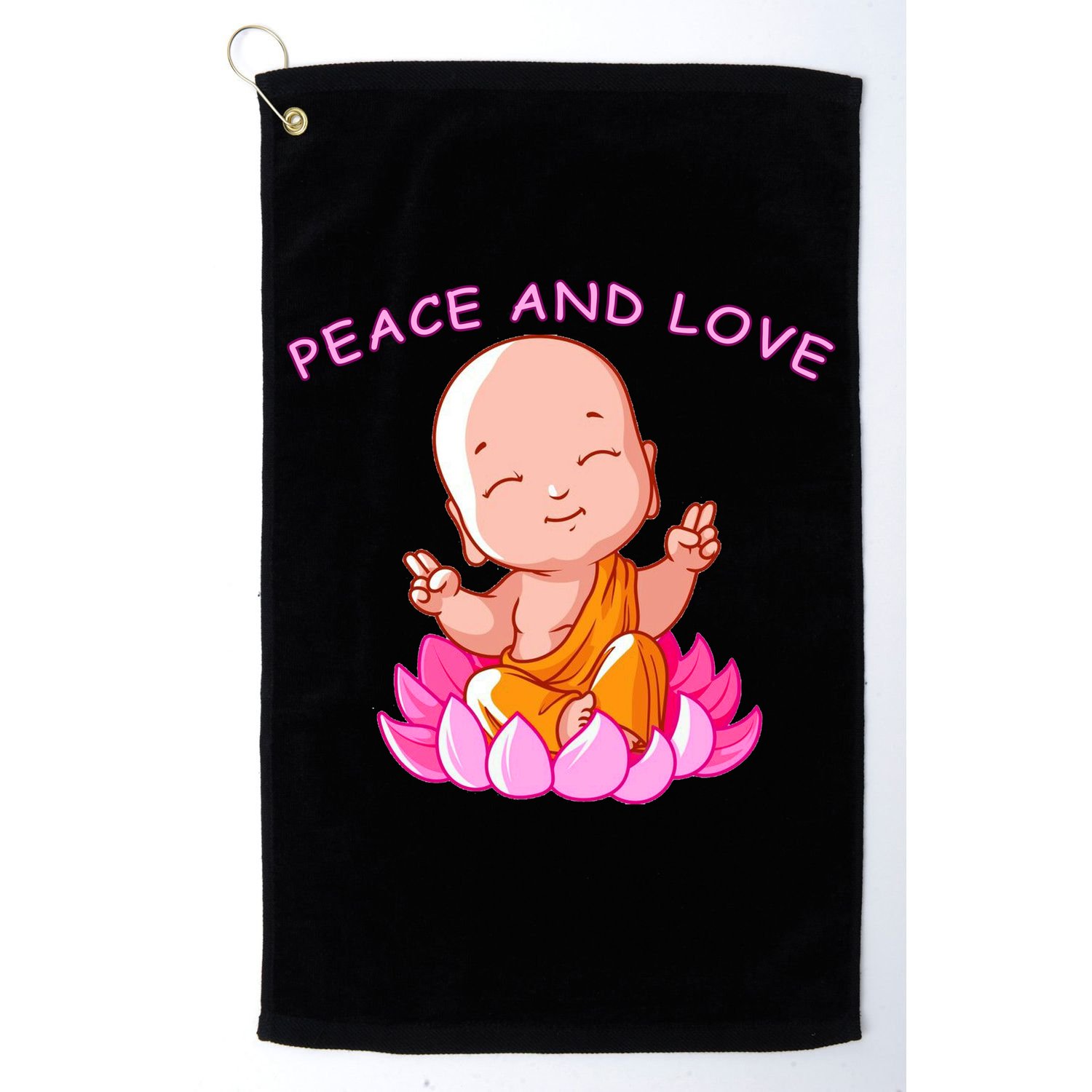 Peace And Love Buddha  Golf Towel