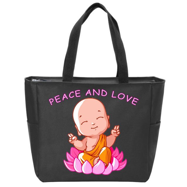 Peace And Love Buddha  Zip Tote Bag