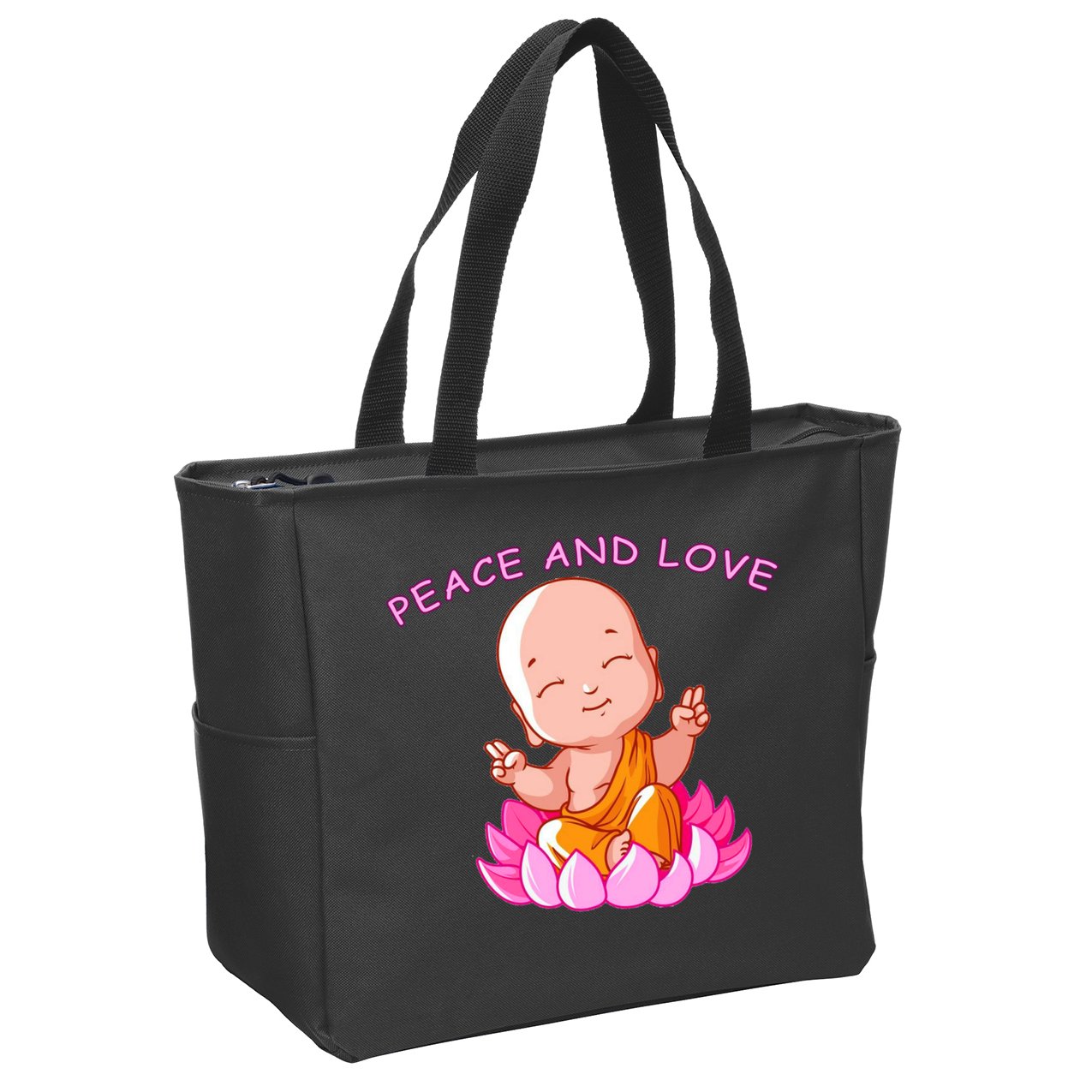 Peace And Love Buddha  Zip Tote Bag