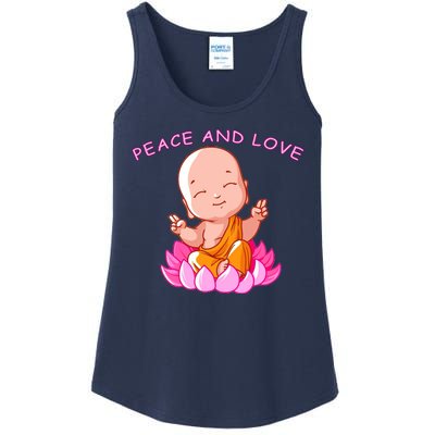 Peace And Love Buddha  Ladies Essential Tank