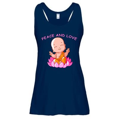 Peace And Love Buddha  Ladies Essential Flowy Tank