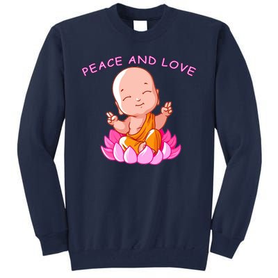 Peace And Love Buddha  Tall Sweatshirt