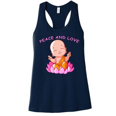 Peace And Love Buddha  Women's Racerback Tank