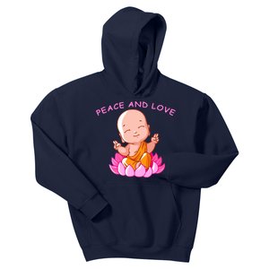 Peace And Love Buddha  Kids Hoodie