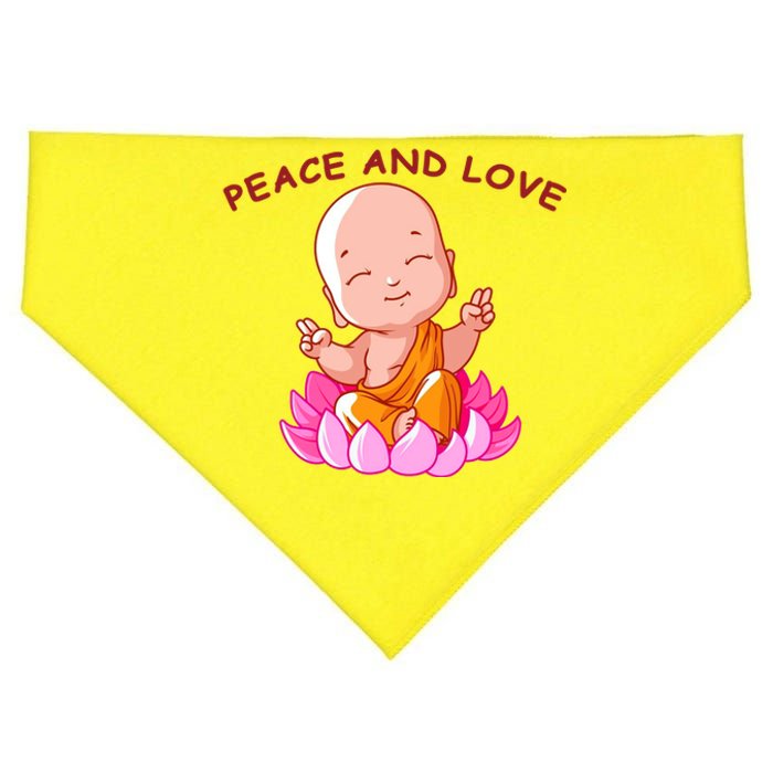 Peace And Love Buddha  USA-Made Doggie Bandana