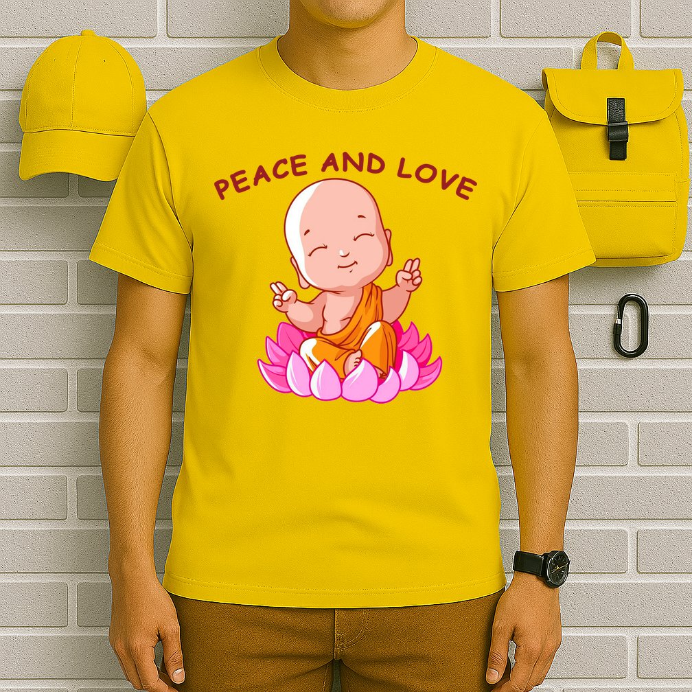 Peace And Love Buddha  T-Shirt