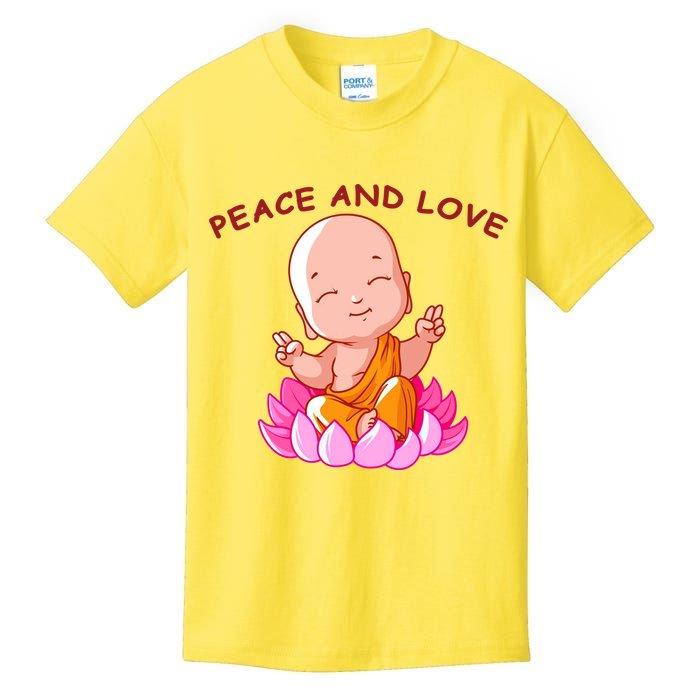 Peace And Love Buddha  Kids T-Shirt