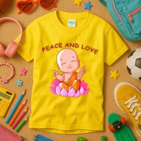 Peace And Love Buddha  Kids T-Shirt
