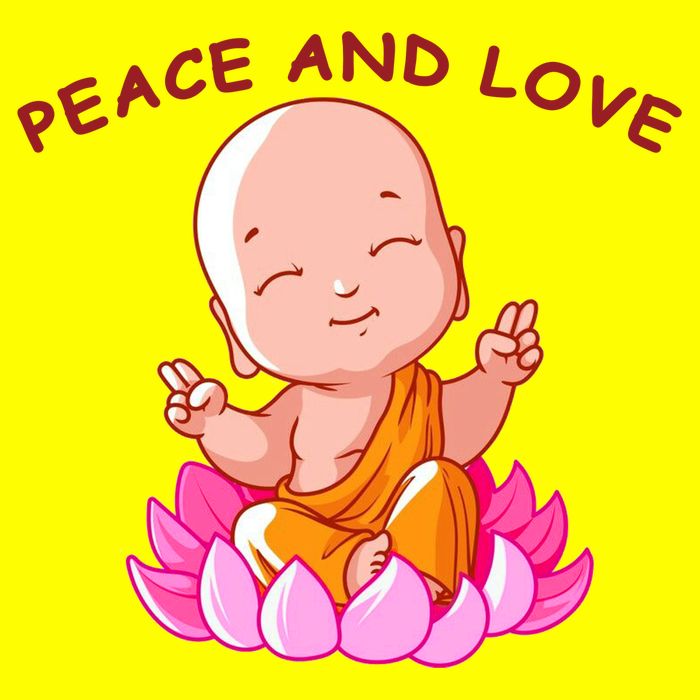 Peace And Love Buddha  Kids T-Shirt