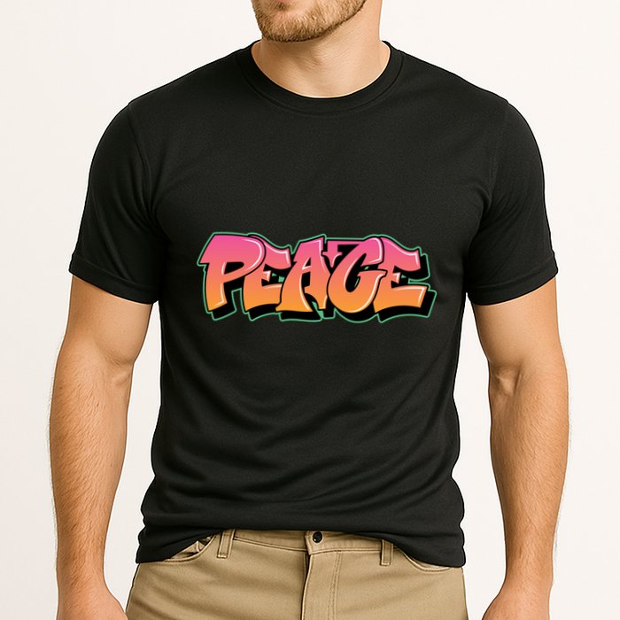 Peace Graffiti Sign Cooling Performance Crew T-Shirt