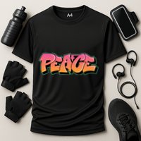 Peace Graffiti Sign Cooling Performance Crew T-Shirt