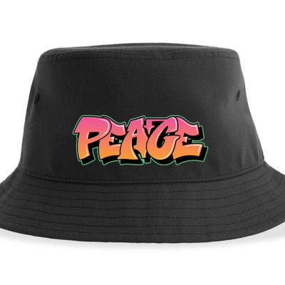 Peace Graffiti Sign Sustainable Bucket Hat