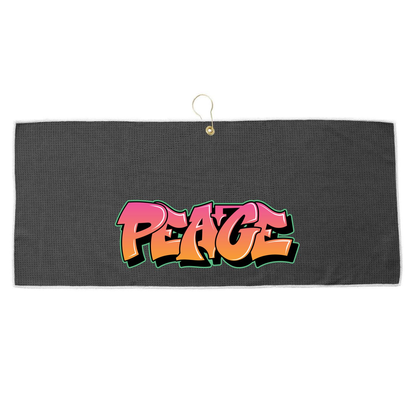 Peace Graffiti Sign Large Microfiber Waffle Golf Towel