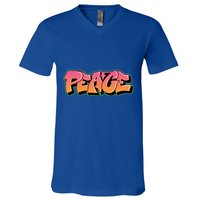 Peace Graffiti Sign V-Neck T-Shirt