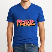 Peace Graffiti Sign V-Neck T-Shirt