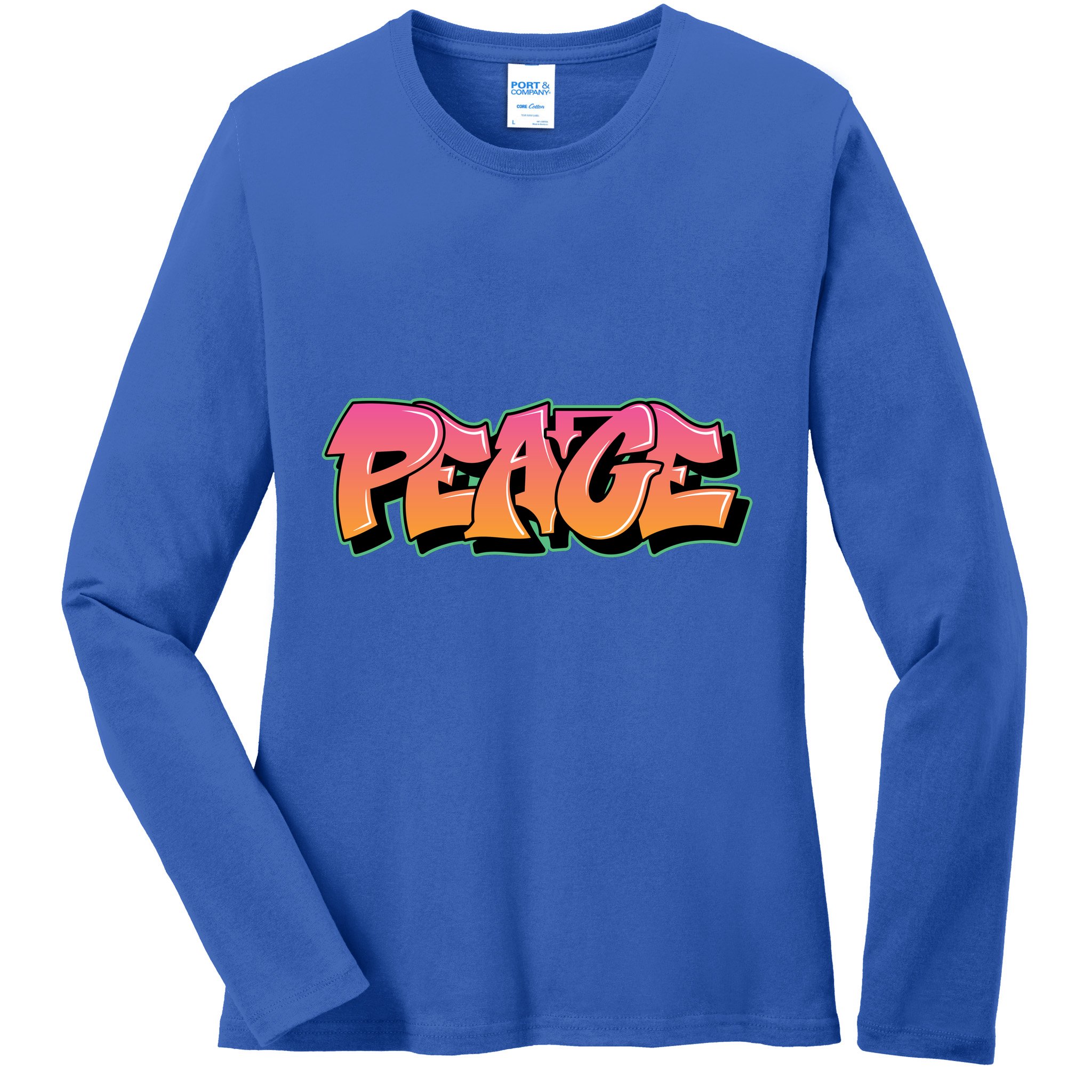 Peace Graffiti Sign Ladies Long Sleeve Shirt