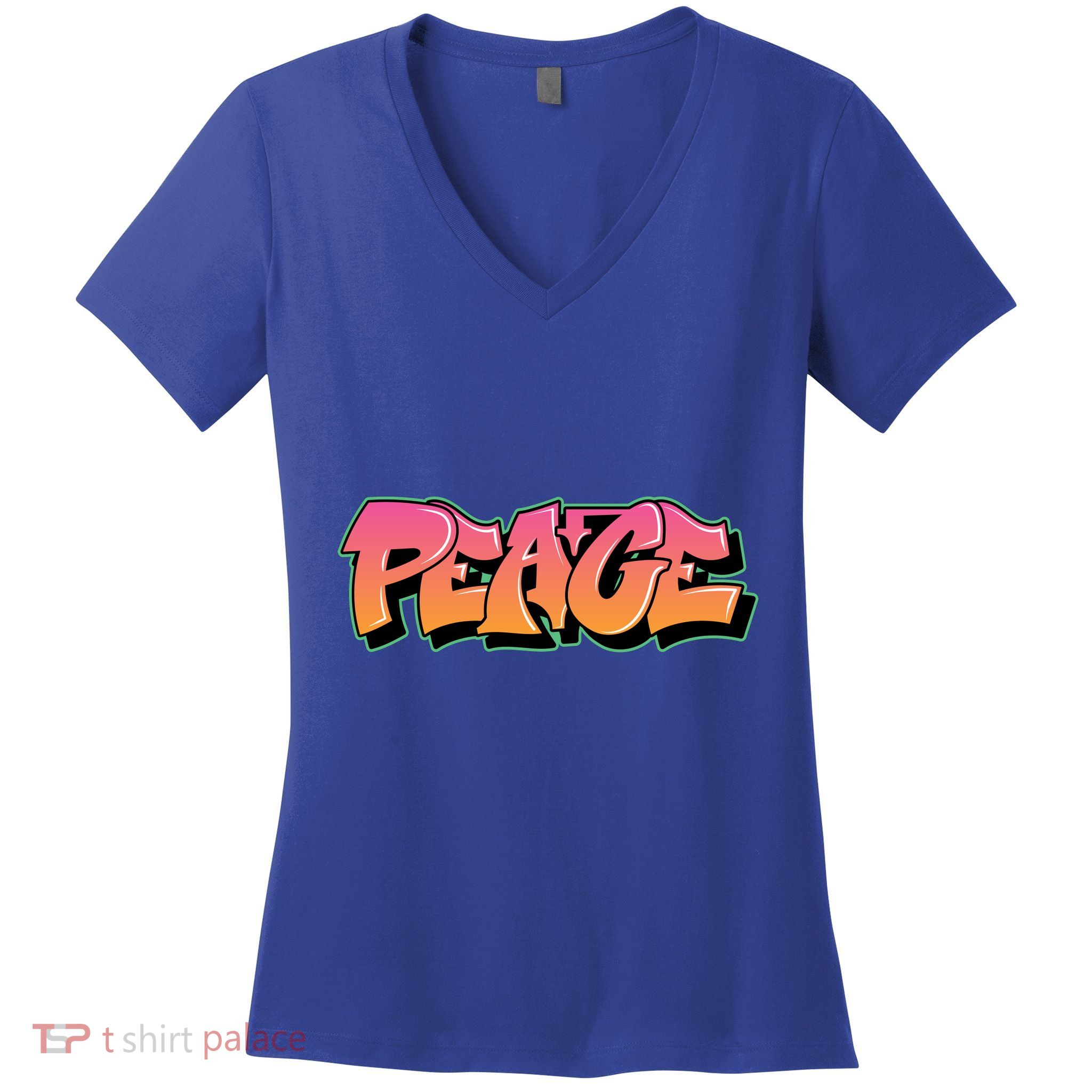 Peace Graffiti Sign Women's V-Neck T-Shirt