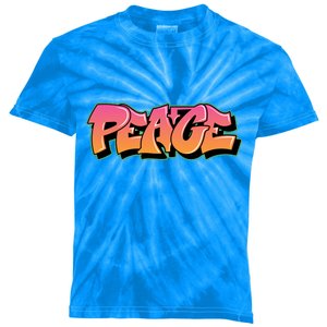 Peace Graffiti Sign Kids Tie-Dye T-Shirt