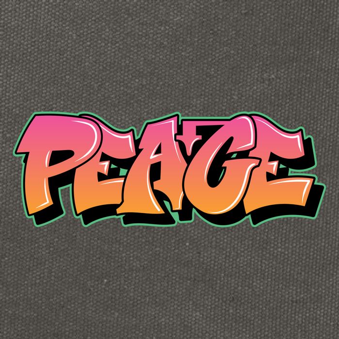 Peace Graffiti Sign Cotton Canvas Backpack