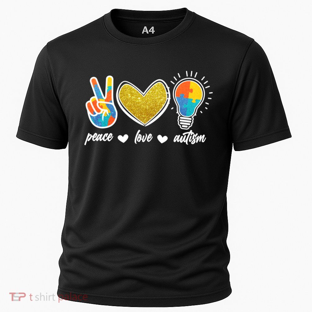 Peace Love & Autism Autism Awareness Month Cooling Performance Crew T-Shirt