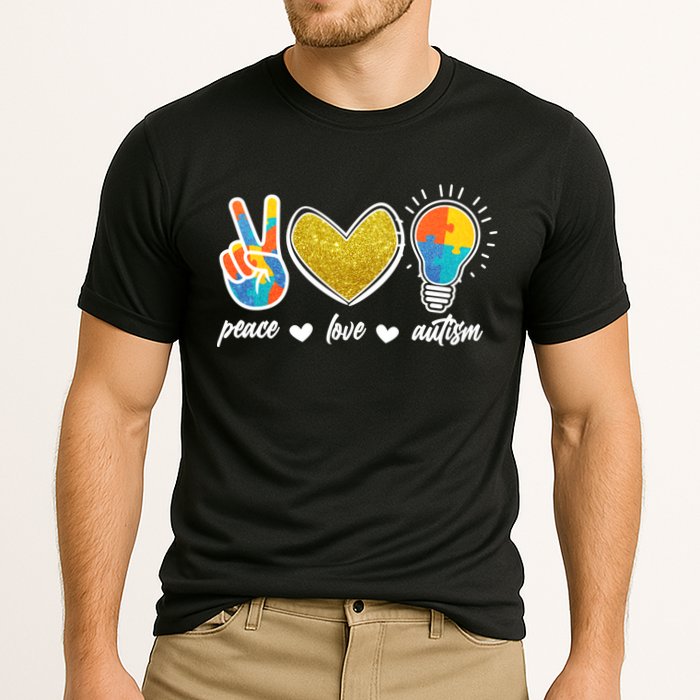 Peace Love & Autism Autism Awareness Month Performance Shirt