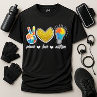 Peace Love & Autism Autism Awareness Month Performance Shirt