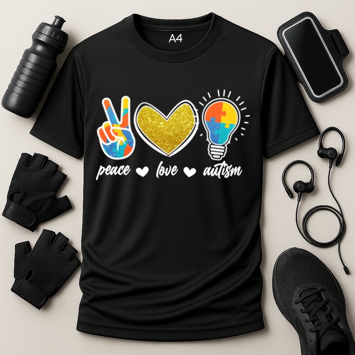 Peace Love & Autism Autism Awareness Month Performance Shirt