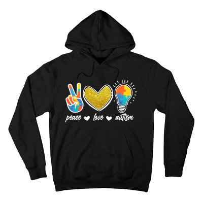 Peace Love & Autism Autism Awareness Month Hoodie